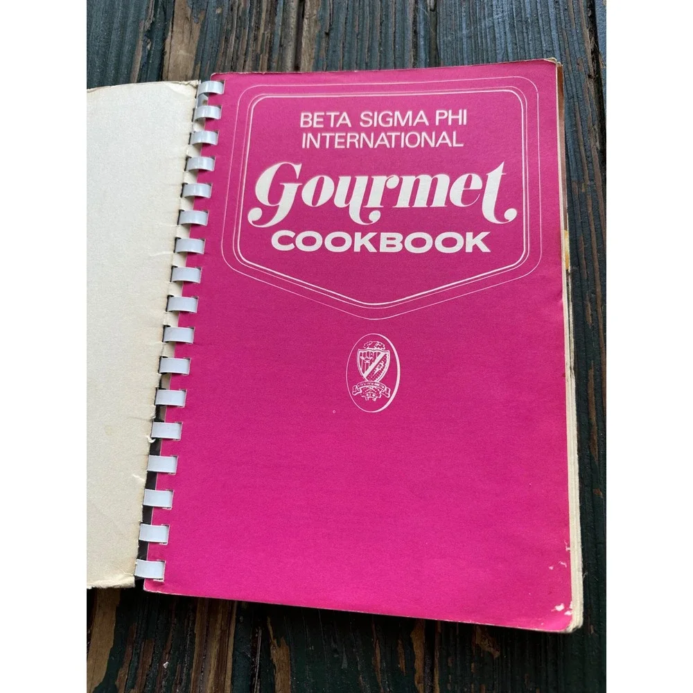 Vintage 1973 Beta Sigma Phi International Gourmet Cookbook Spiral Bound Retro
